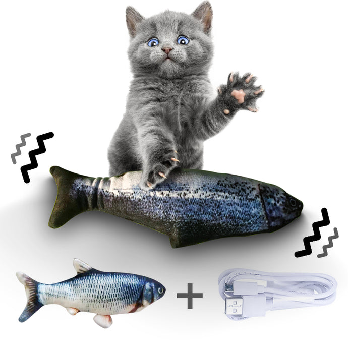 PrentiShop juguete interactivo para gato Pez Saltarín recargable USB
