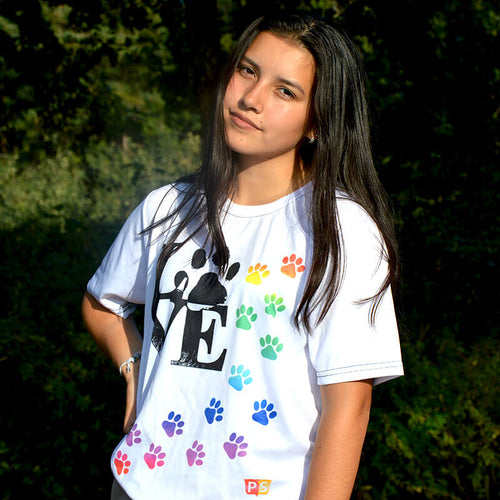 Shirt for Women Love Coloured Paws - Playera para Mujer PrentiShop