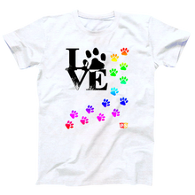 Cargar imagen en el visor de la galería, PrentiShirt Love Coloured Paws PrentiShop