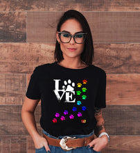 Cargar imagen en el visor de la galería, PrentiShirt Love Coloured Paws PrentiShop